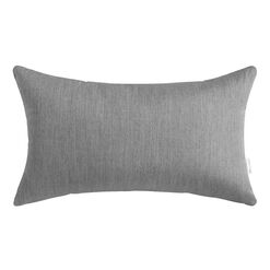 Sunbrella Slate Gray Cast Outdoor Lumbar Pillow