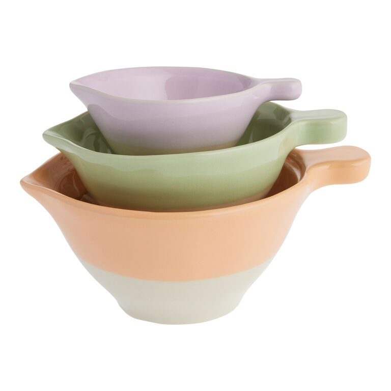 Joana Small Pastel Ceramic Nesting Prep Bowls 3 Piece Set image number 3