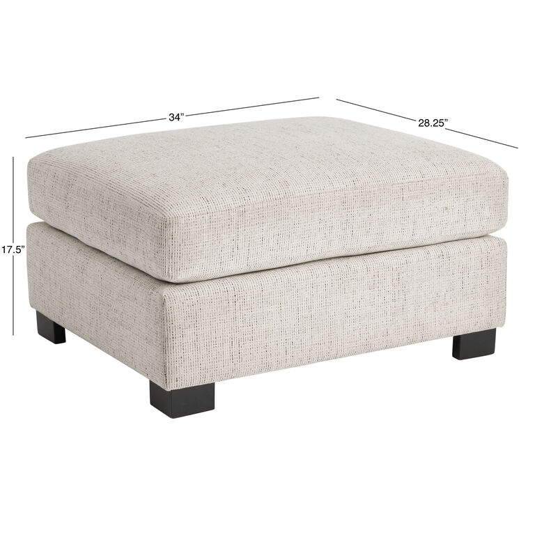 Hayes Cream Modular Sectional Ottoman image number 5