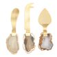 Gold Agate Slice Cheese Knives 3 Piece Set image number 0