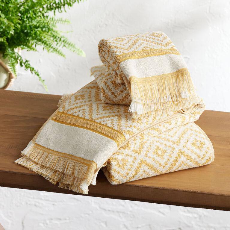 Indie Mustard Yellow Diamond Towel Collection image number 1