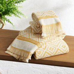Indie Mustard Yellow Diamond Towel Collection