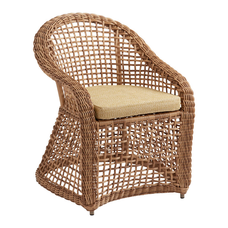 Faux Raffia Gusseted Outdoor Chair Cushion image number 3