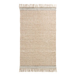 Brooklyn Two Tone Stripe Woven Wool and Cotton Area Rug