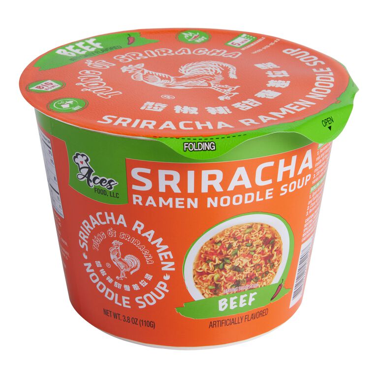 Sriracha Beef Ramen Noodle Soup Bowl Set of 2 image number 1