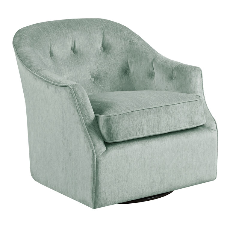 Caulker Tufted Curved Back Upholstered Swivel Chair image number 1