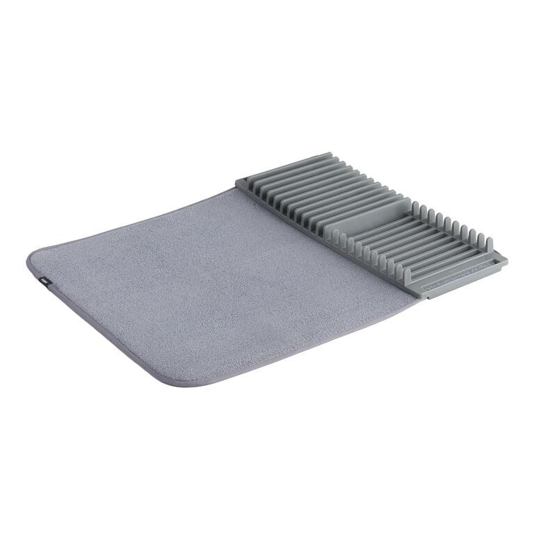 Umbra Gray UDry Folding Microfiber Dish Drying Mat image number 2