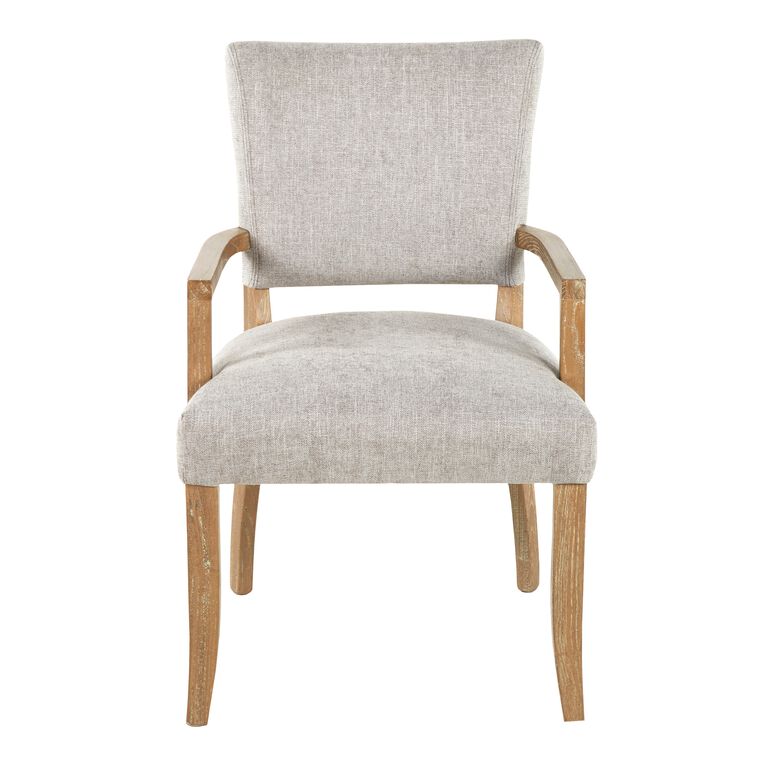 Monroe Gray Wood Upholstered Dining Armchair image number 2