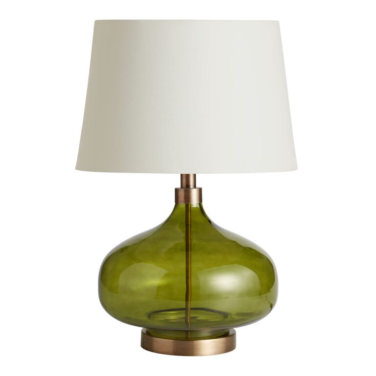 Halsey Green Glass Teardrop Table Lamp Base image number 2