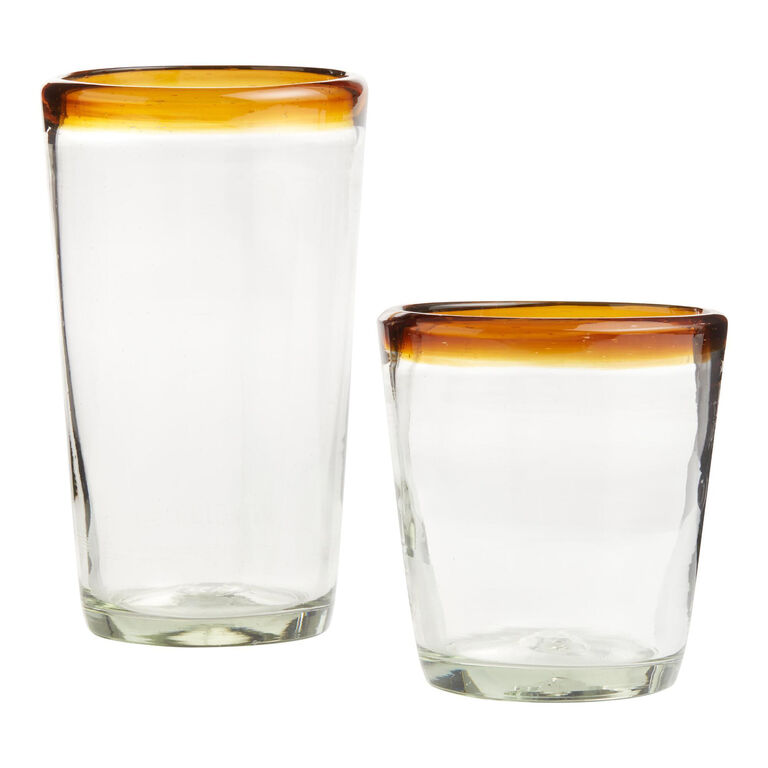 Carmelo Amber Recycled Bar Glasses Set Of 2 image number 1