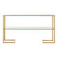 Gold Metal And Glass Top Console Table With Shelf image number 2