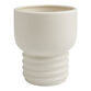 Ivory Ceramic Ribbed Pedestal Planter image number 0