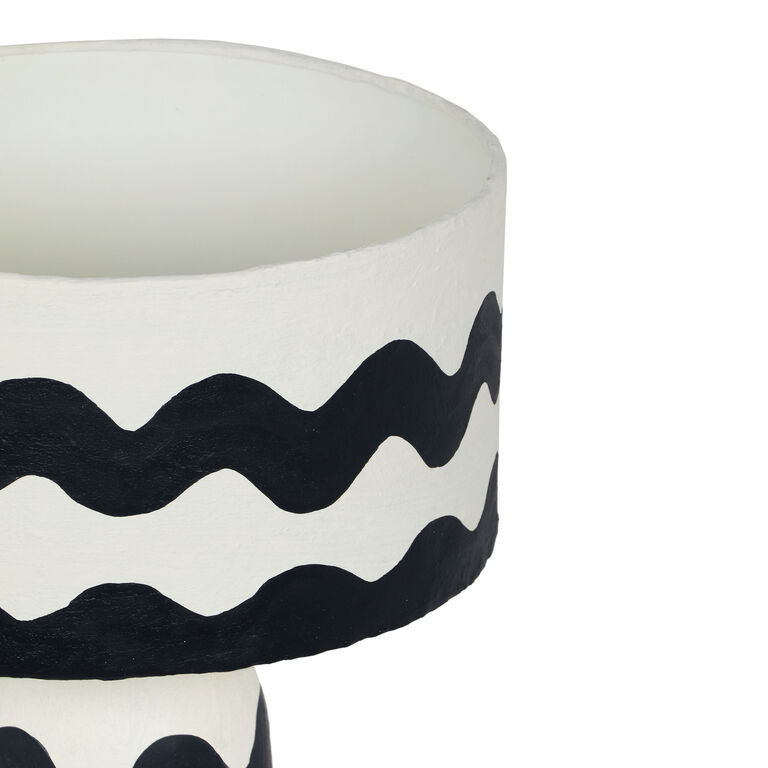 Doric Black and White Wavy Zigzag Stripe Table Lamp image number 4