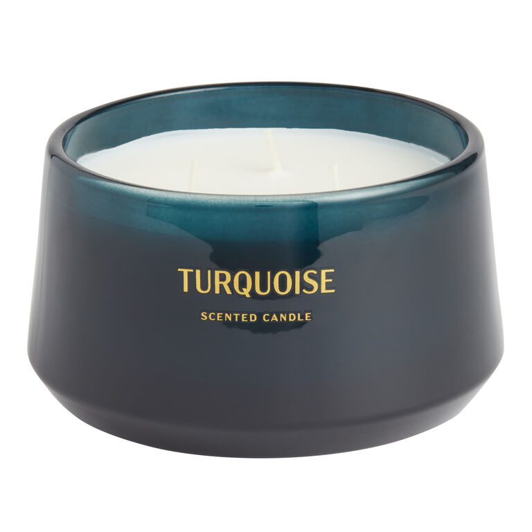 Gemstone Turquoise 3 Wick Scented Candle image number 1