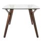 Square Glass And Wood Mid Century Joel Dining Table image number 1