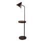 Ruston Black Floor Lamp With Shelf, USB And Charging Pad image number 0