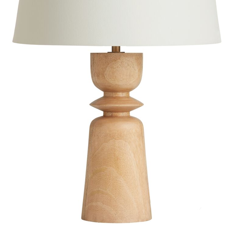 Asher Blonde Wood Sculptural Table Lamp Base image number 1