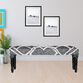 Black and White Tufted Wool Upholstered Bench image number 1