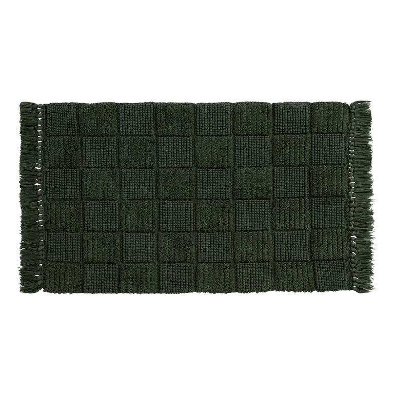 Handwoven Checkered Bath Mat image number 1