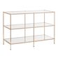 Aurora Gold Metal and Glass Console Table with Shelves image number 0