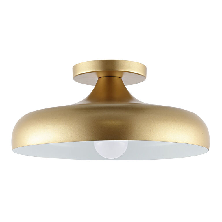 Alessia Gold And White Metal Semi Flush Mount Ceiling Light image number 1