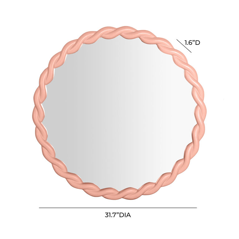 Round Mauve Pink Rope Wall Mirror image number 5