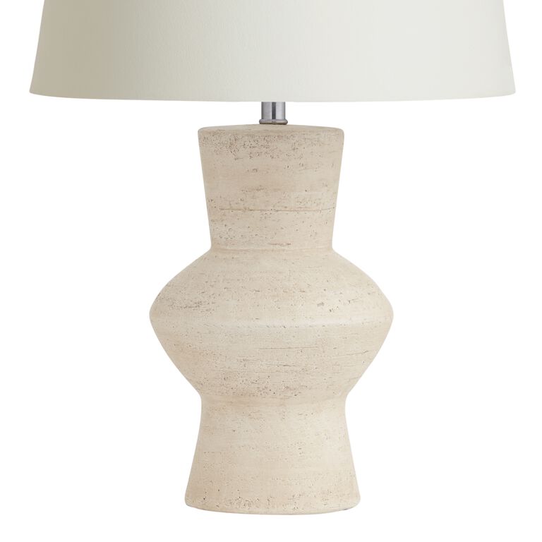 White Terracotta Stacked Table Lamp Base image number 1