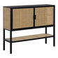 Leith Pine Wood and Rattan Cane Buffet with Shelf image number 0