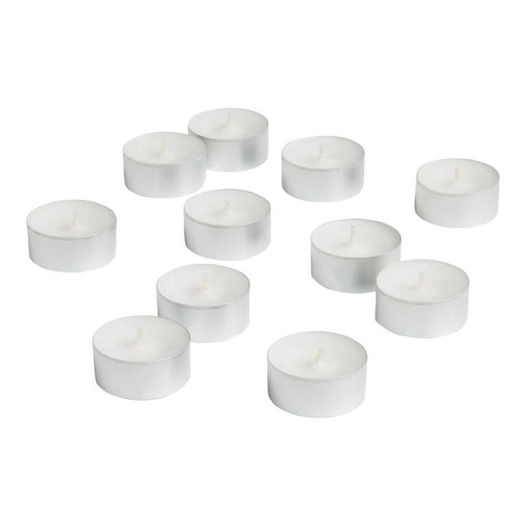 White Long Burning Tealight Candles 50 Pack image number 1