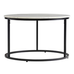 Milan Round White Marble and Metal Coffee Table