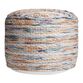 Round Multicolor Handwoven Indoor Outdoor Pouf image number 1