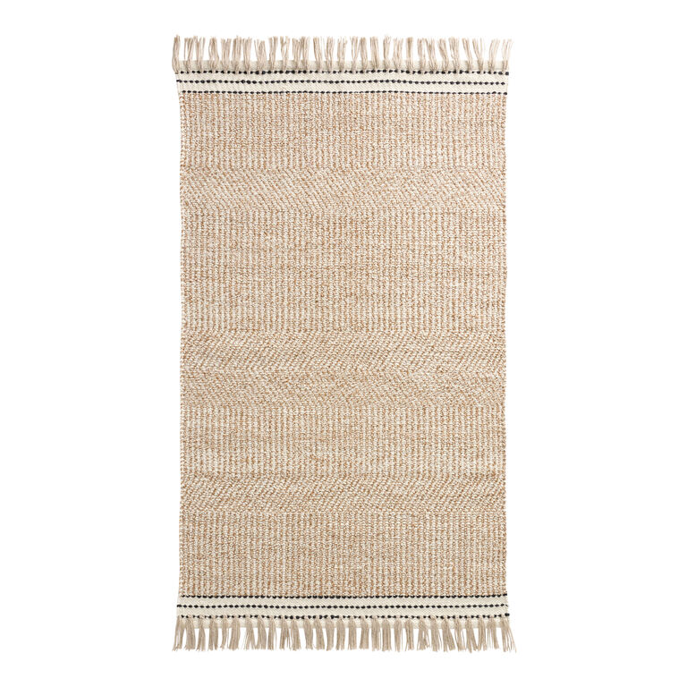 Brooklyn Two Tone Stripe Woven Wool and Cotton Area Rug image number 1