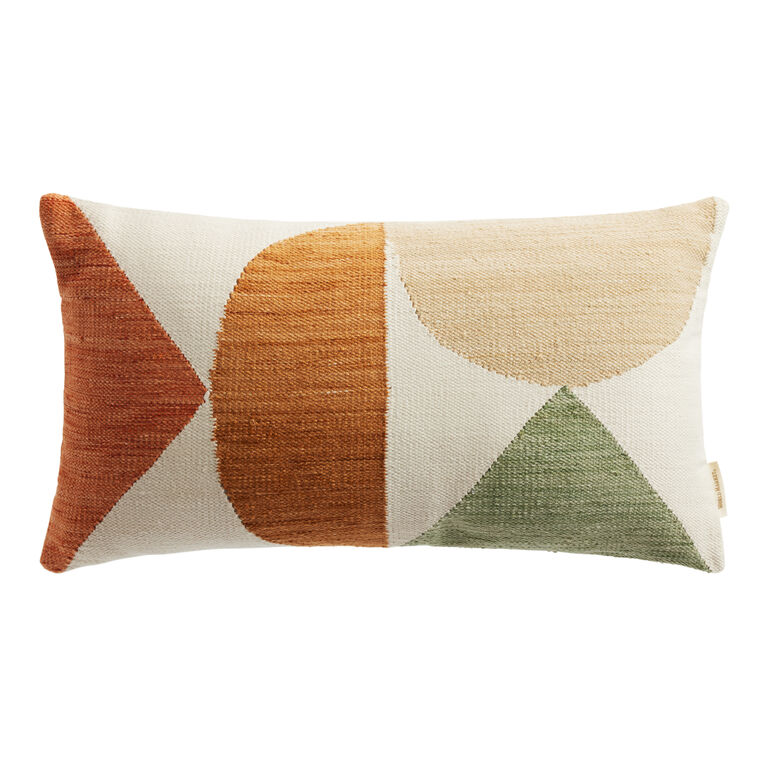 Multicolor Abstract Shapes Indoor Outdoor Lumbar Pillow image number 1