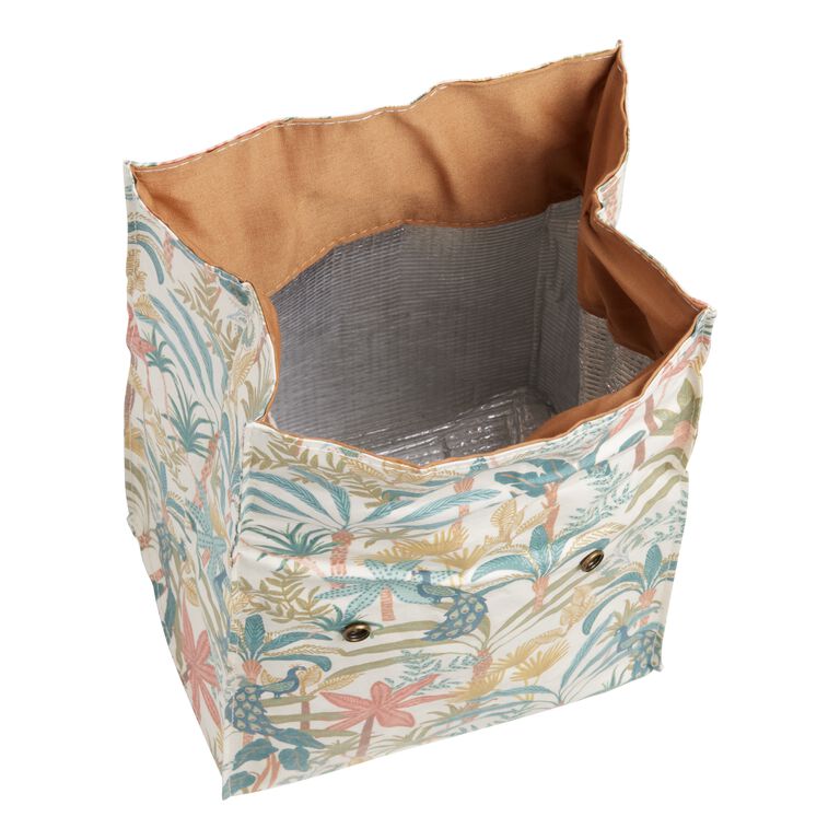 Bali Peacock Grove Washable Paper Insulated Lunch Tote image number 2