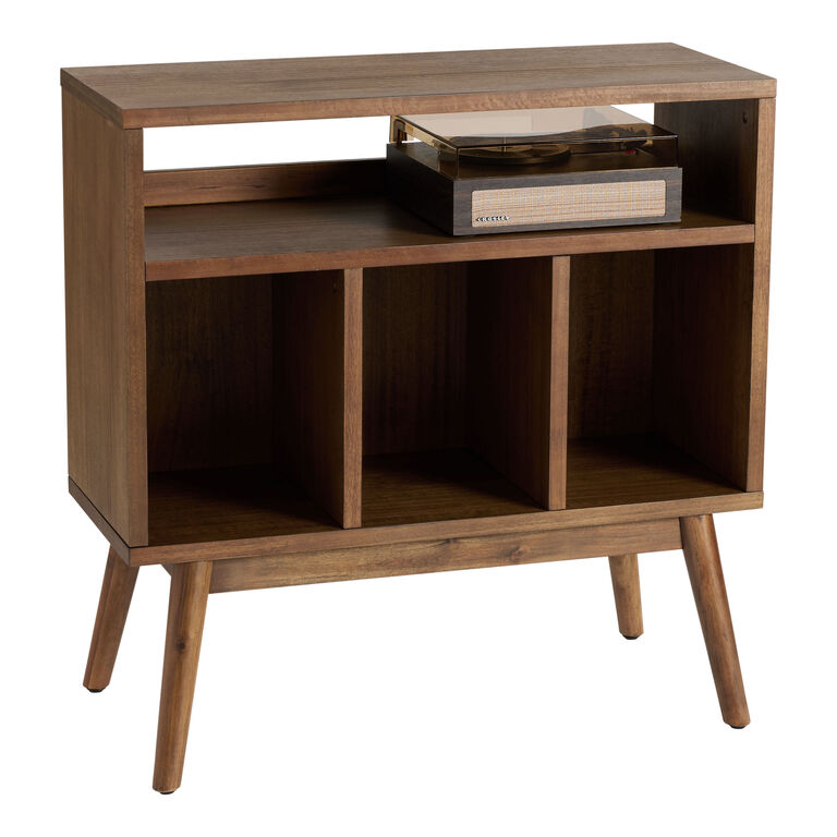 Jagger Tall Vintage Acorn Media Stand with Record Storage image number 4
