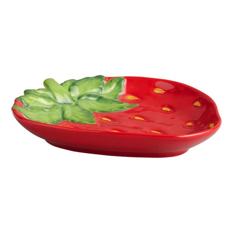 Hand Painted Strawberry Figural Appetizer Plate image number 3
