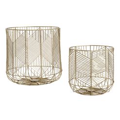 Reese Gold Wire Geometric Basket