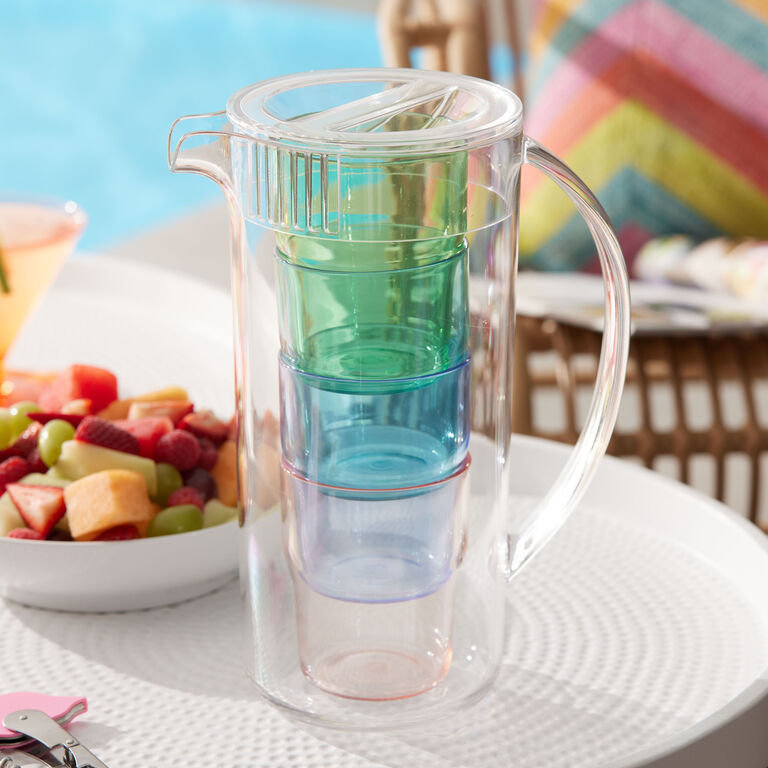 Poolside Nested Acrylic Pitcher and Glass Set image number 2