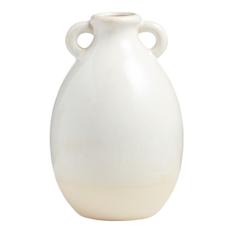 Olivia Ivory Pearlescent Reactive Glaze Ceramic Jug Vase image number 1