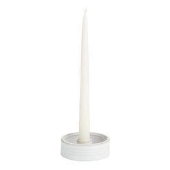 White Ceramic Sage and Taper Candle Holder
