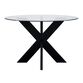 Kent Round Acacia Wood and Glass Top Dining Table image number 0