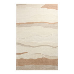 Lava Warm Terracotta and Ivory Modern Tufted Wool Area Rug