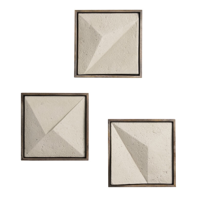 Square Dove Gray Ecomix Panel Framed Wall Decor 3 Piece image number 1