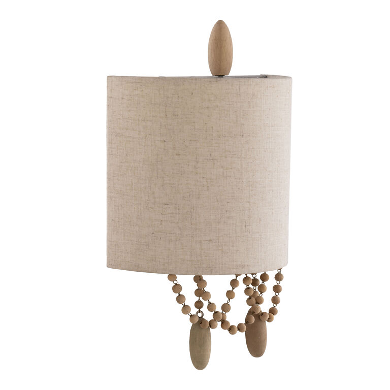 Reid Wood Bead And Linen Wall Sconce image number 4