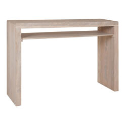Haven Whitewash Mango Wood Console Table with Shelf