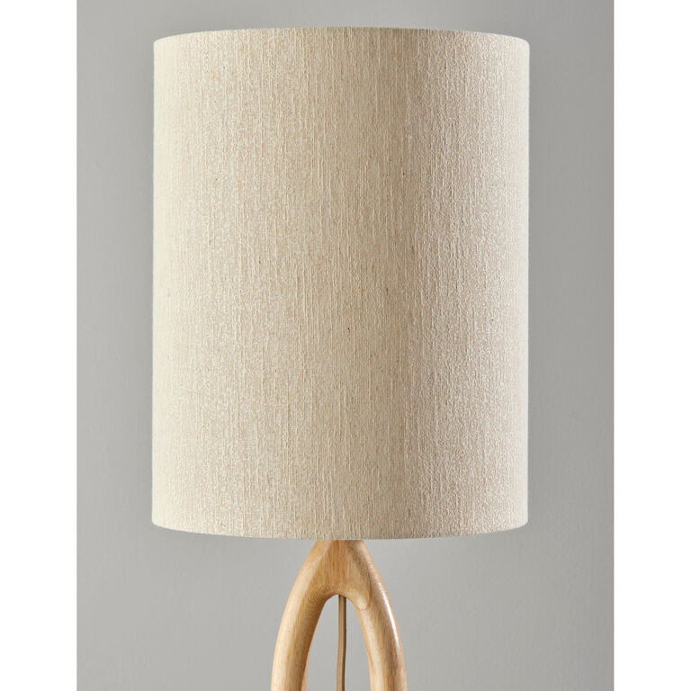 Wesley Contoured Rubber Wood Floor Lamp image number 4