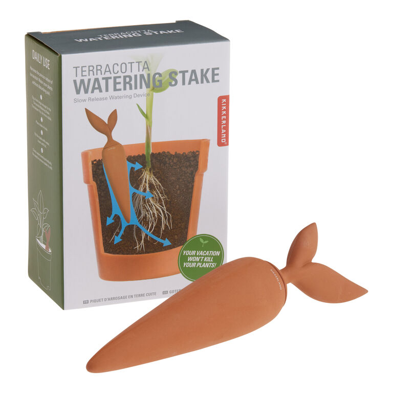 Kikkerland Terracotta Slow Release Plant Watering Stake image number 1