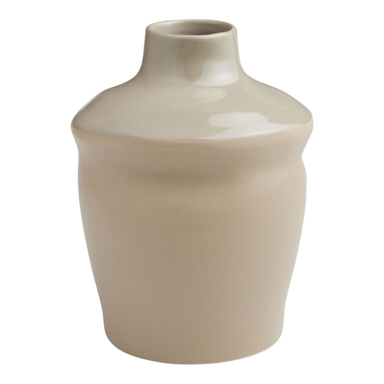 Gray Reactive Glaze Ceramic Dipped Vase image number 1