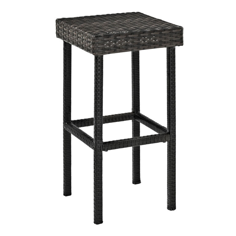 Pinamar Gray All Weather Wicker Outdoor Barstools Set of 2 image number 1