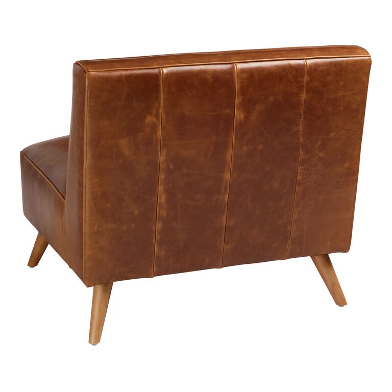 Huxley Cognac Mid Century Armless Chair image number 6